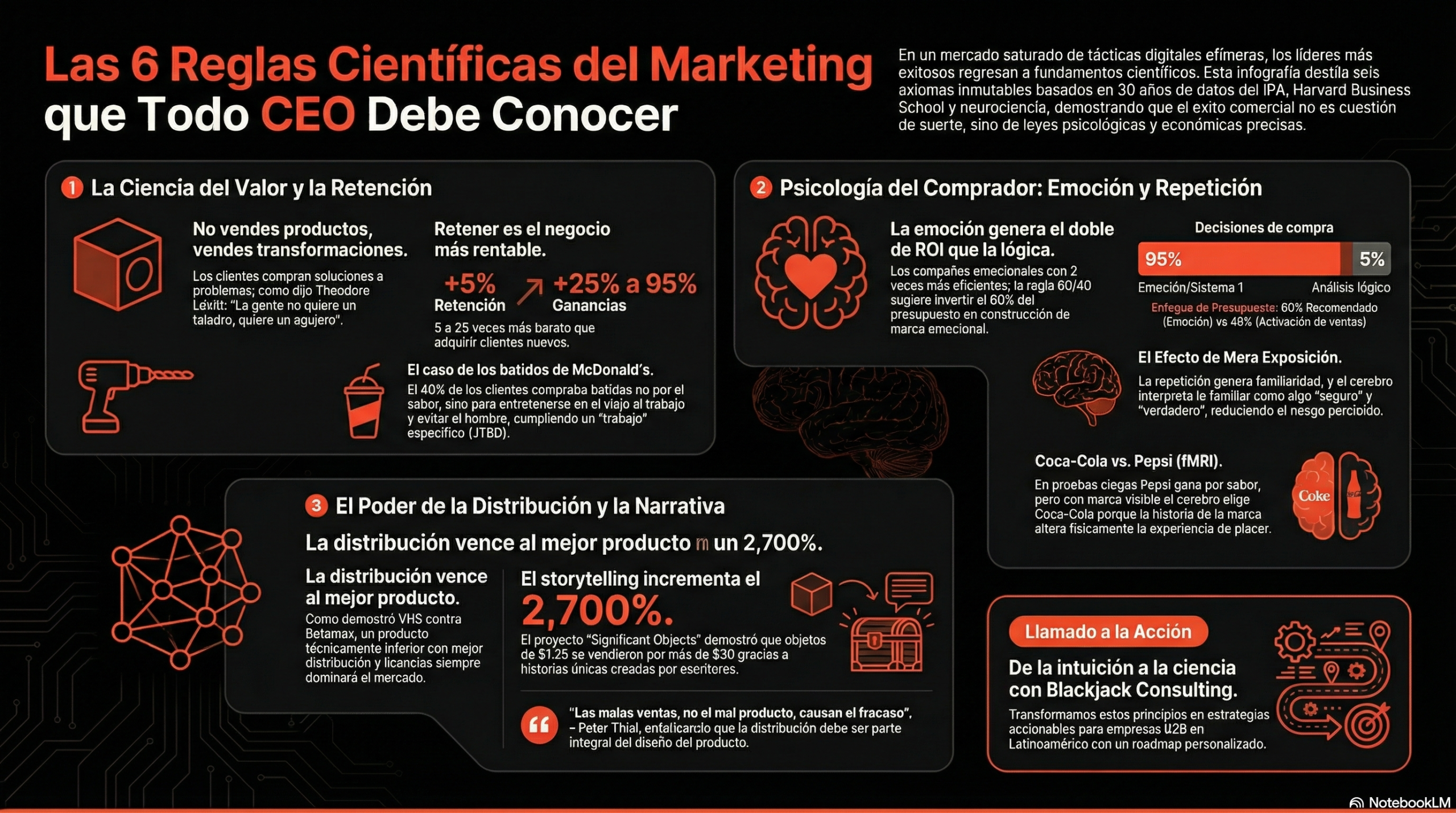 Infografía de las 6 reglas científicas del marketing estratégico